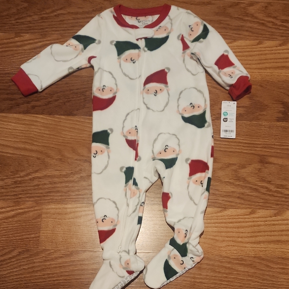 Carter's Santa Print One Piece - Red and White